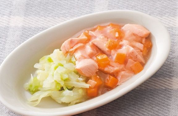 ゆでキャベツの鮭あんかけ (離乳完了期 1才~1才6カ月ごろ)