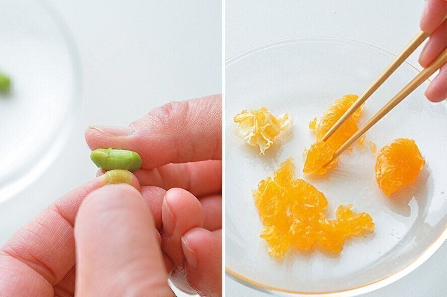 ●薄皮を取り除く