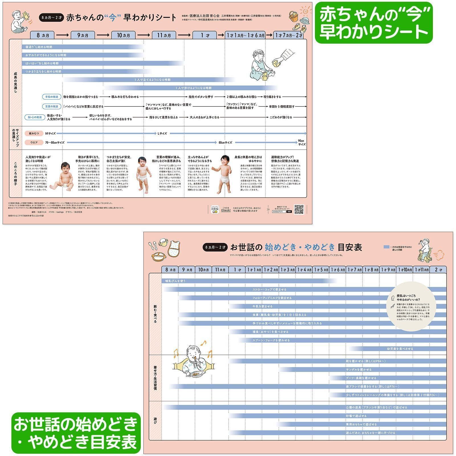 【とじ込み付録】赤ちゃんの“今”早わかりシート＆お世話の始めどき・やめどき目安表