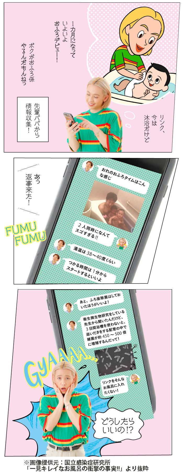 3日で約450~500倍!?雑菌だらけのおふろにリンクくんを入れたくない!