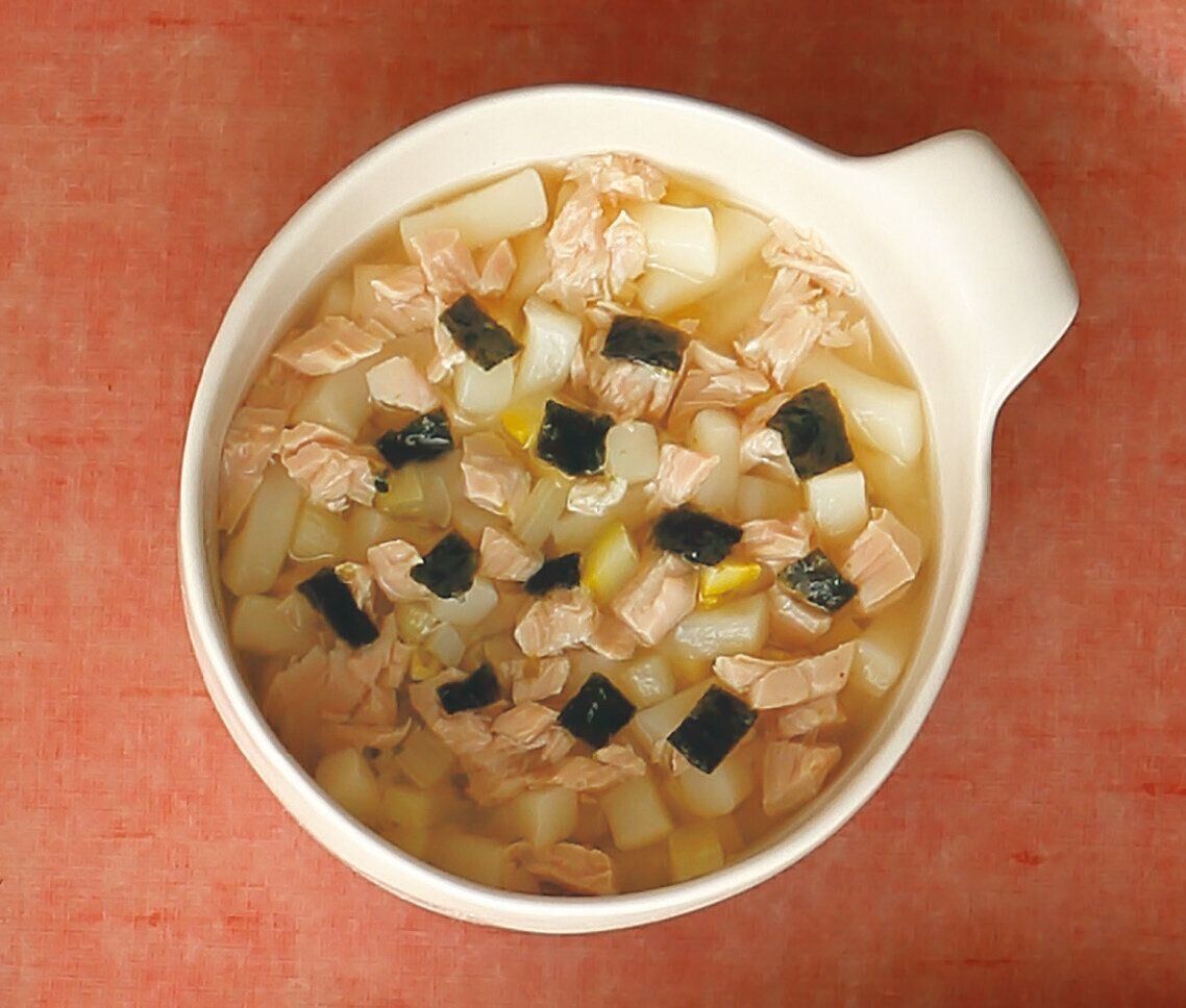 かつおとアスパラののり風味うどん （離乳後期 9～11カ月ごろ）