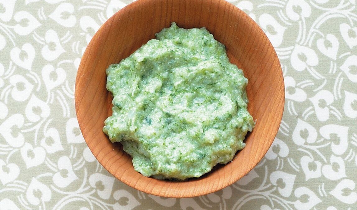 豆腐とほうれん草のおかゆ （離乳初期 5～6カ月ごろ）