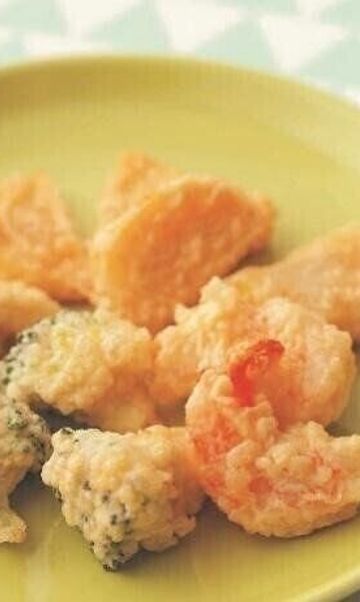 えびと野菜のフリッター 大人2人 子ども1人分 幼児食レシピ たまひよ えびと野菜のフリッター 大人2人 子ども1人分 幼児食レシピ たまひよ