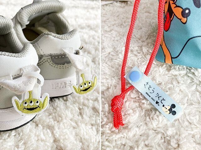 100均＆スリコで入園準備　ダイソーのディズニーネームタグ