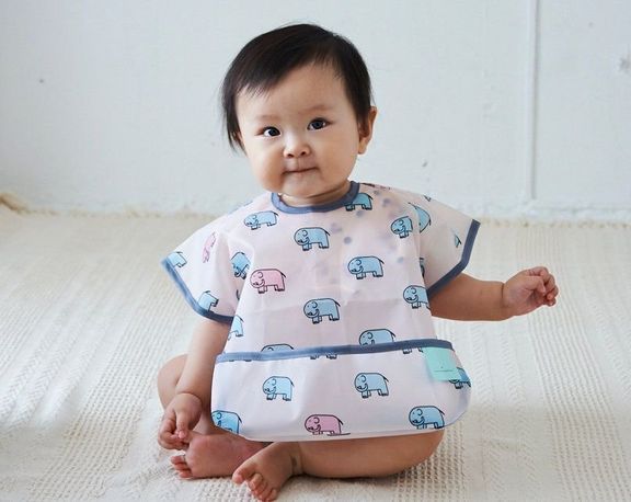 エイデンアンドアネイ離乳食エプロン(ゾウ柄)