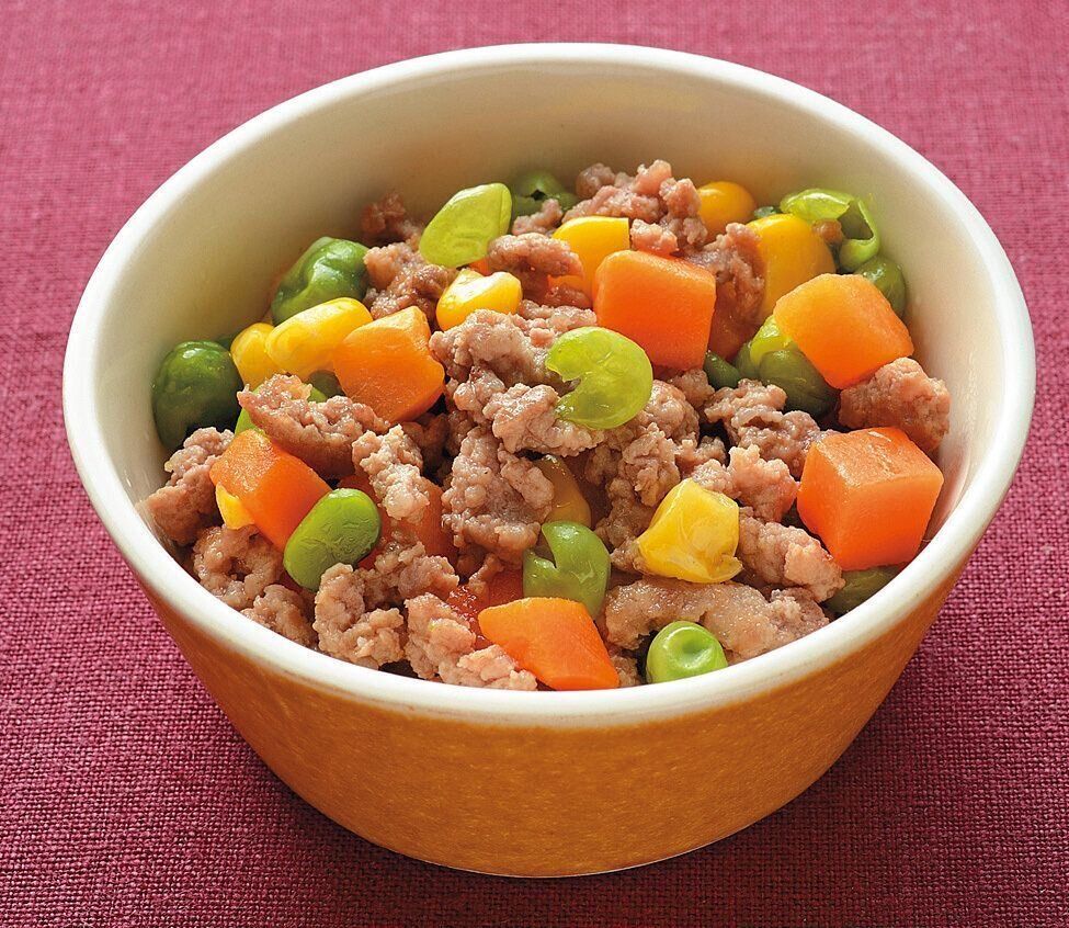 豚ひき肉と野菜のカラフル炒め （離乳完了期 1才～1才6カ月ごろ）