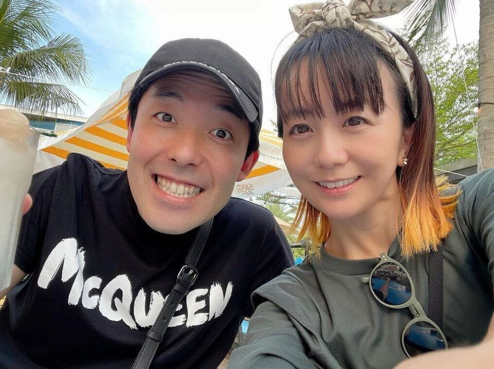 福田萌さんと中田敦彦さんの写真