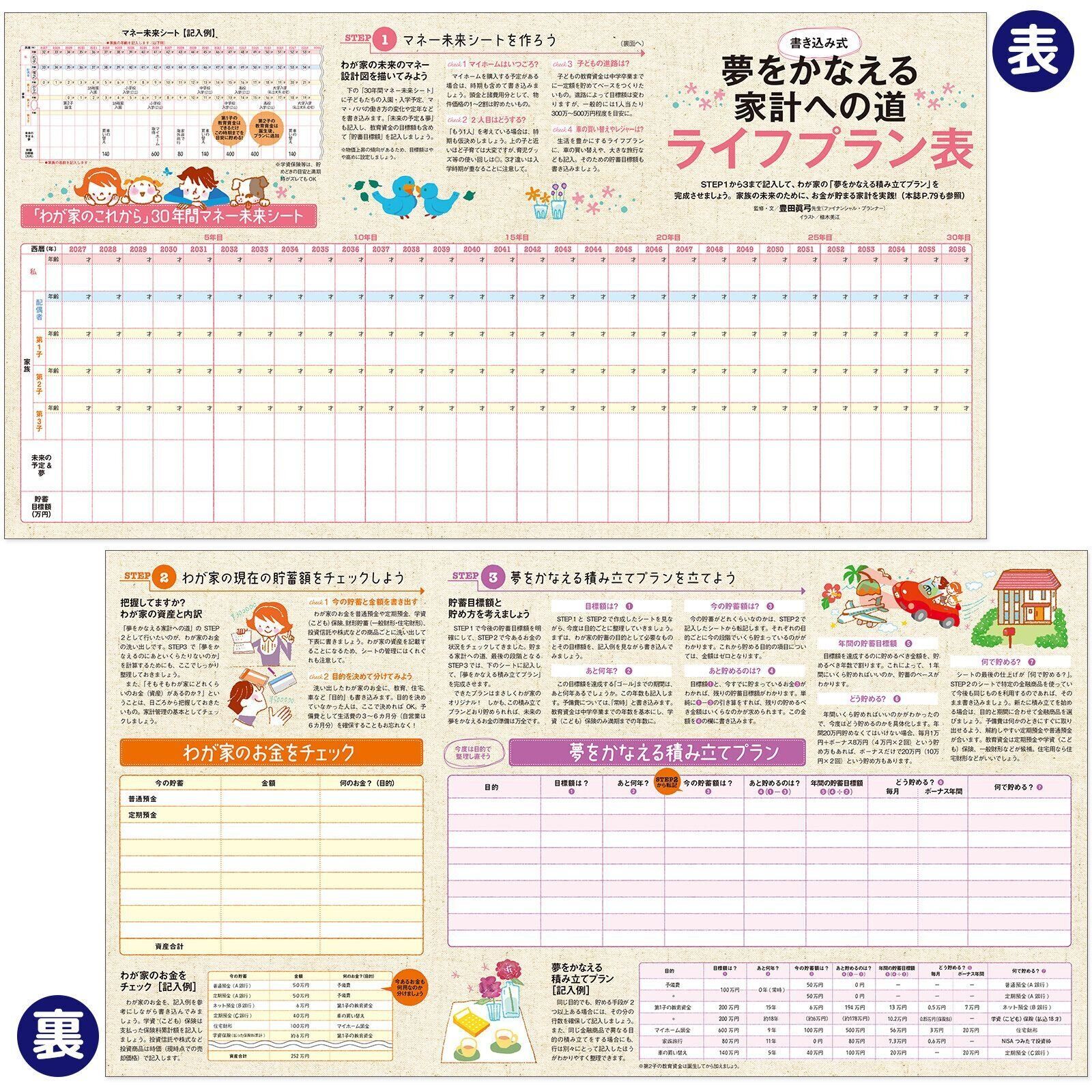 【巻頭とじ込み付録】書き込み式 夢をかなえる家計への道 ライフプラン表