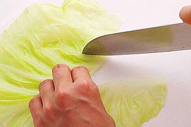 ●芯・葉脈を取り除く