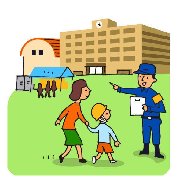 避難所に来た親子