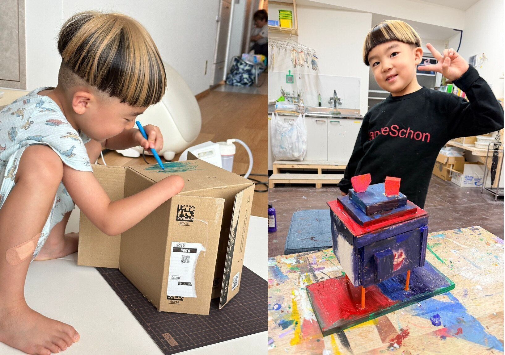 工作に夢中になるミニっち。