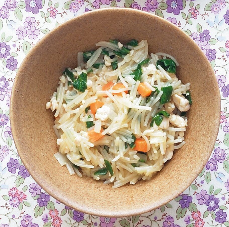 ビーフンの野菜＆ひき肉煮込み （離乳後期 9～11カ月ごろ）