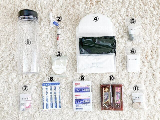 100均アイテムだけで防災ボトル
