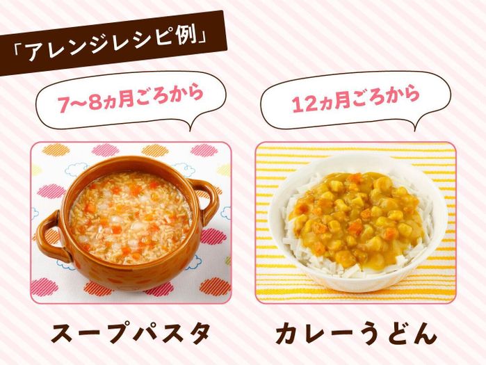 アレンジレシピ例:和光堂「らくらくまんま」パスタ・うどん
