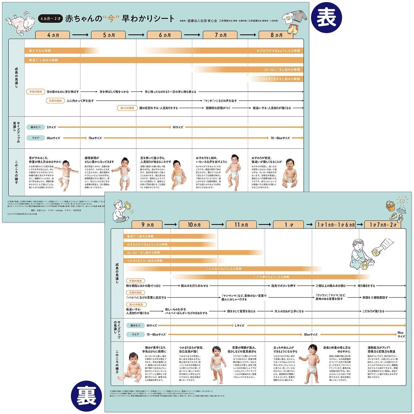 【とじ込み付録】4カ月～2才 赤ちゃんの“今”早わかりシート