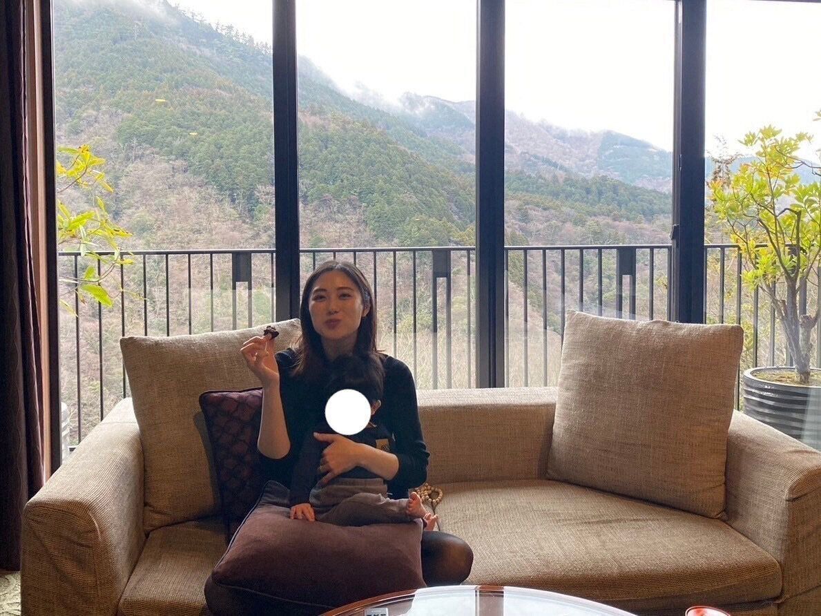 奥山さんと息子さんの、お出かけ先での写真