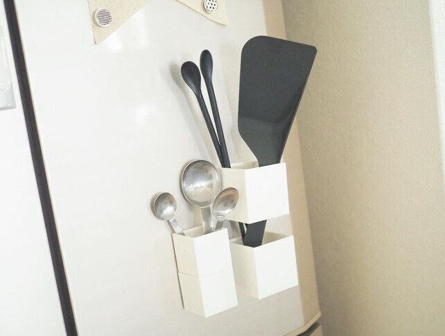 キューブポケットを組み合わせてキッチングッズを収納