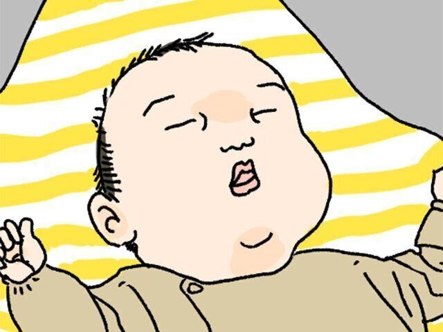 ツボウチさんたまひよ連載　新生児微笑