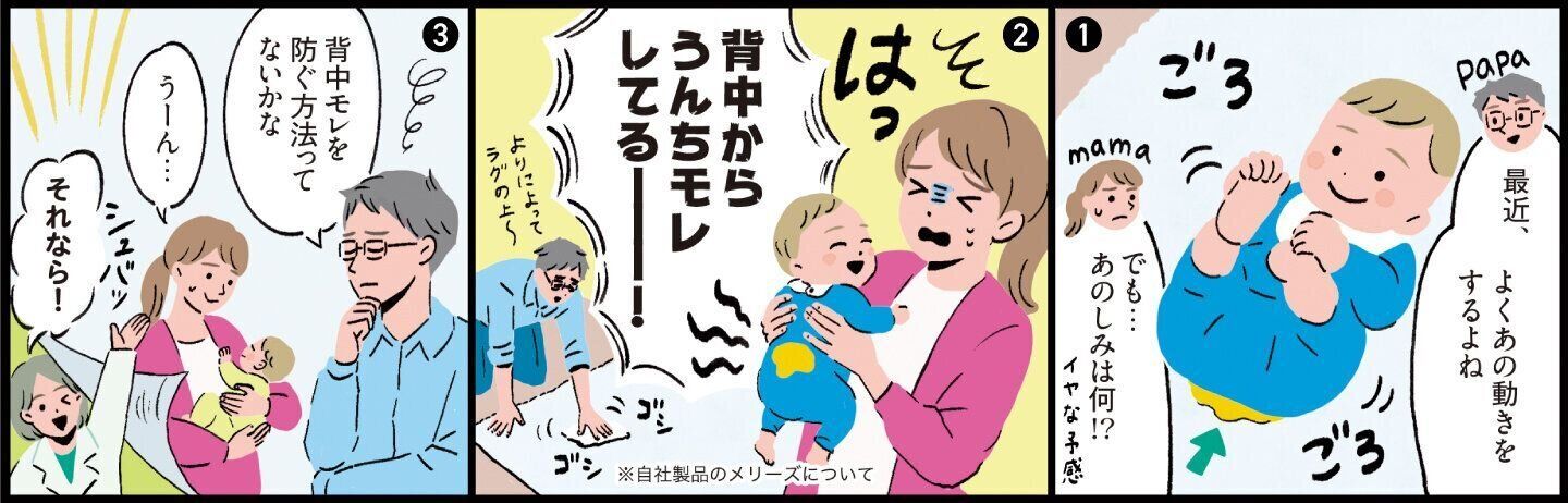 背中からのモレ防止機能がパワーアップした※1 「メリーズ ずっと肌さらエアスルー パンツ」の秘密