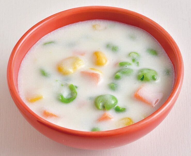 ミックスベジタブルのミルク煮 （離乳完了期 1才～1才6カ月ごろ）