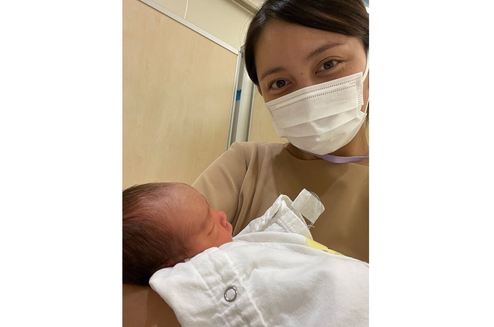 次男の出産直後の写真。