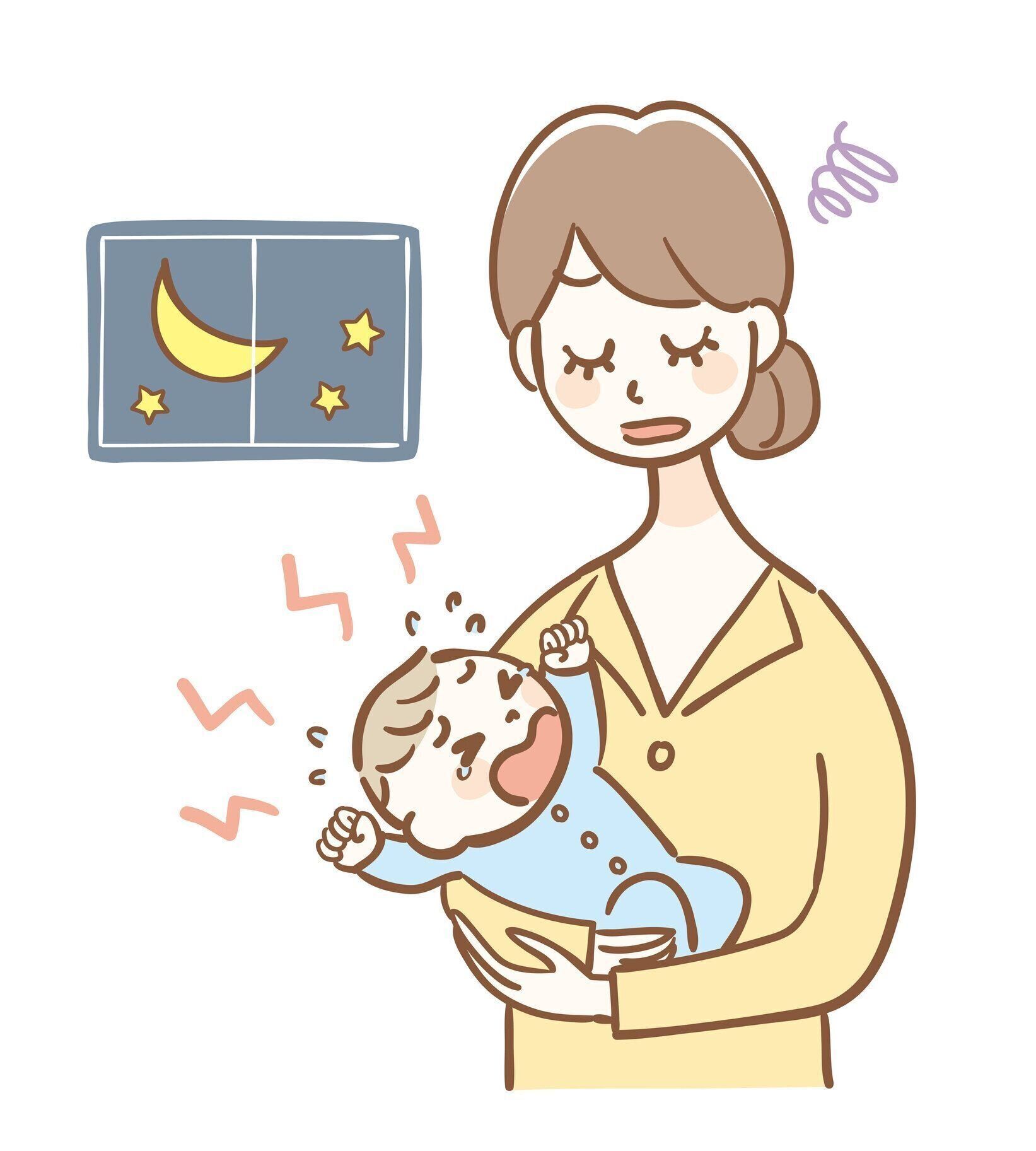 夜泣きで悩むお母さん