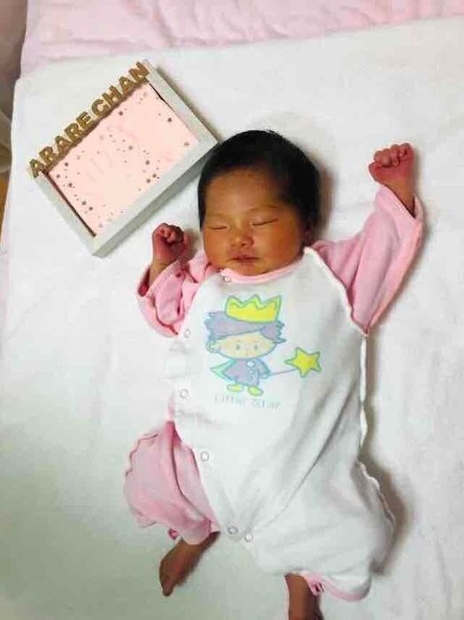 生まれた直後の愛鈴ちゃん