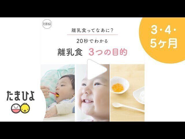 【動画】離乳食ってなあに？　20秒でわかる　離乳食３つの目的