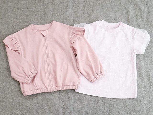 GU baby フリルブルゾン、Tシャツ