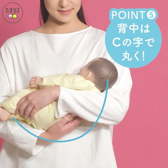 POINT⑤赤ちゃんの背中はCの字で丸く!