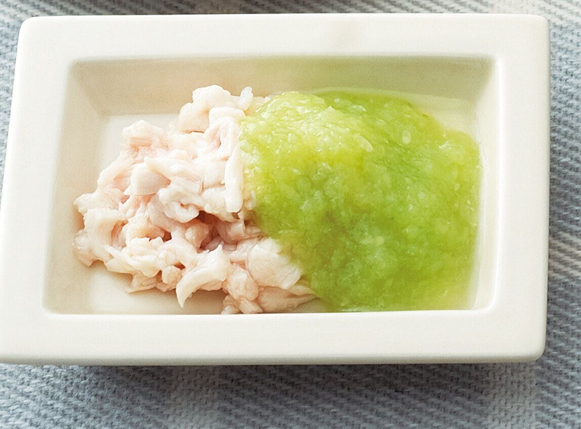 ゆで鶏のきゅうりソース （離乳後期 9～11カ月ごろ）