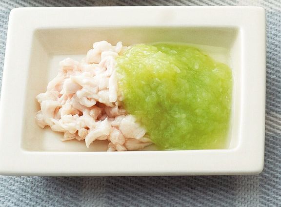 ゆで鶏のきゅうりソース (離乳後期 9~11カ月ごろ)