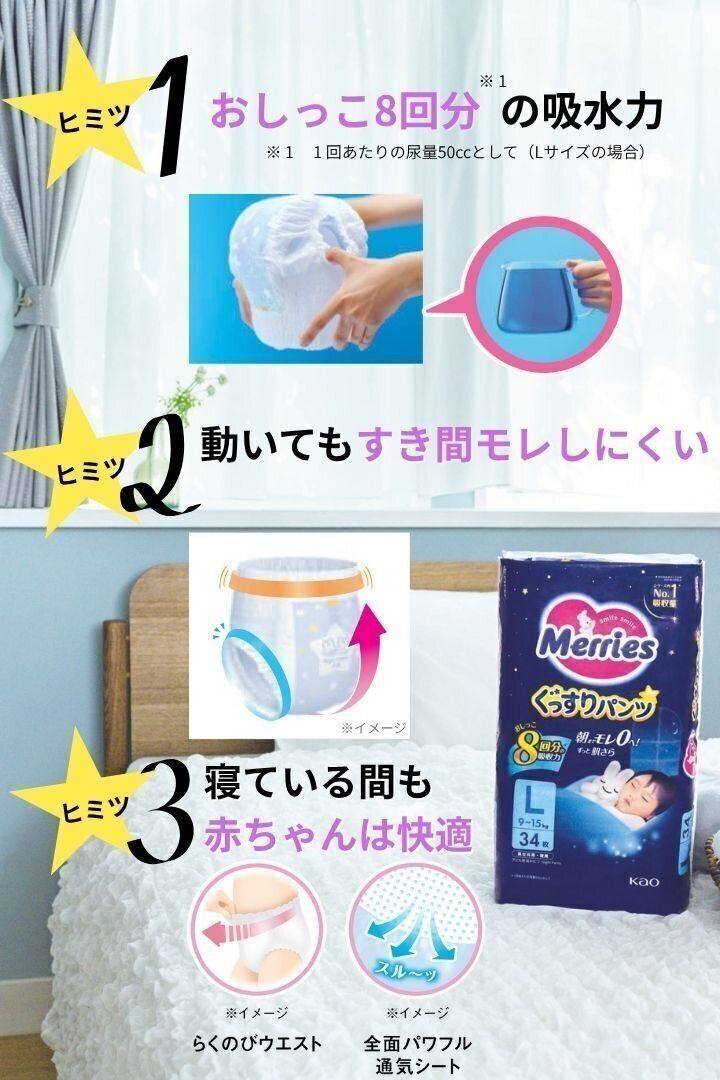 新発売「メリーズ ぐっすりパンツ」朝まで“モレ安心”のヒミツ