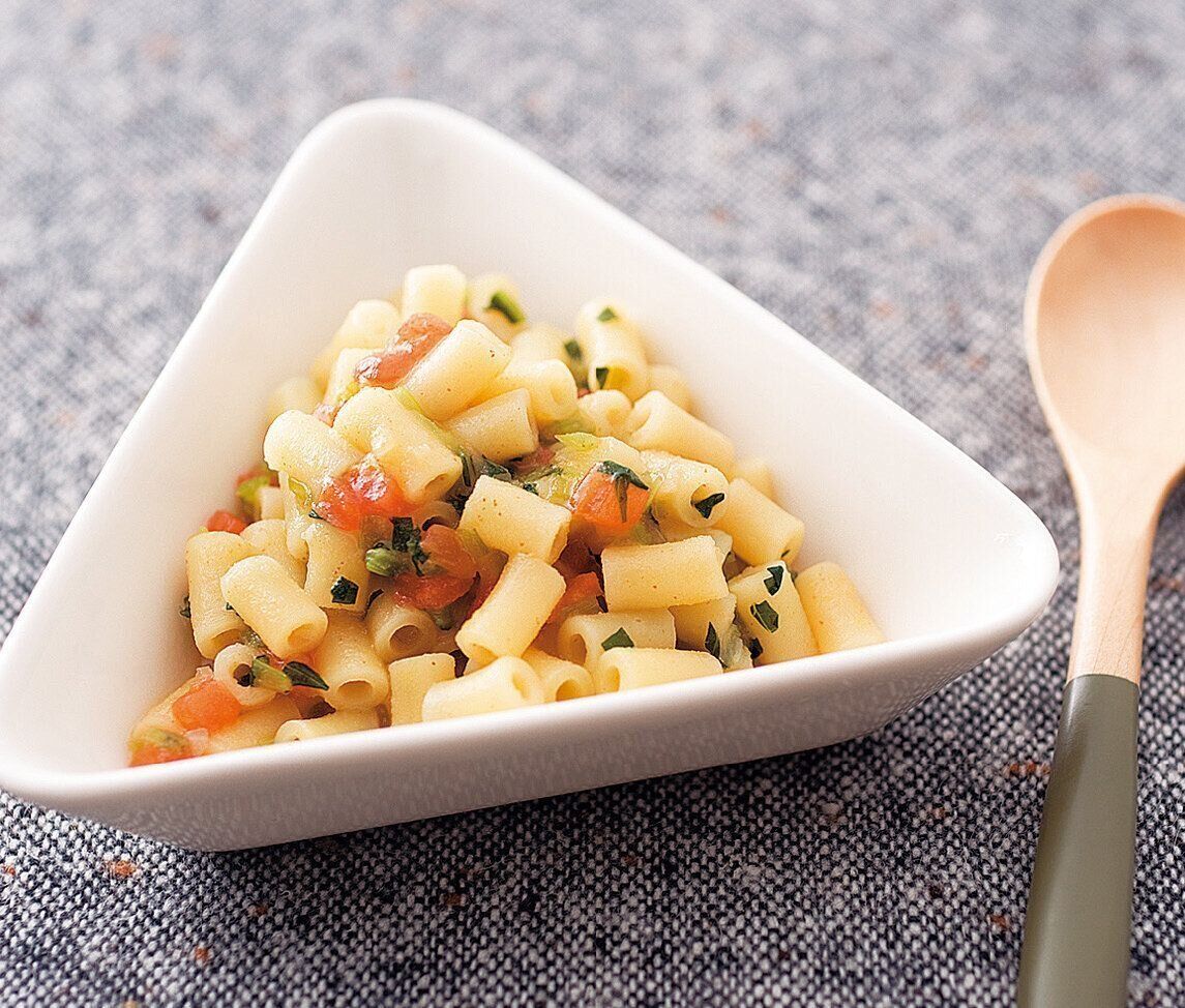 マカロニのレバートマトあえ （離乳後期 9～11カ月ごろ）