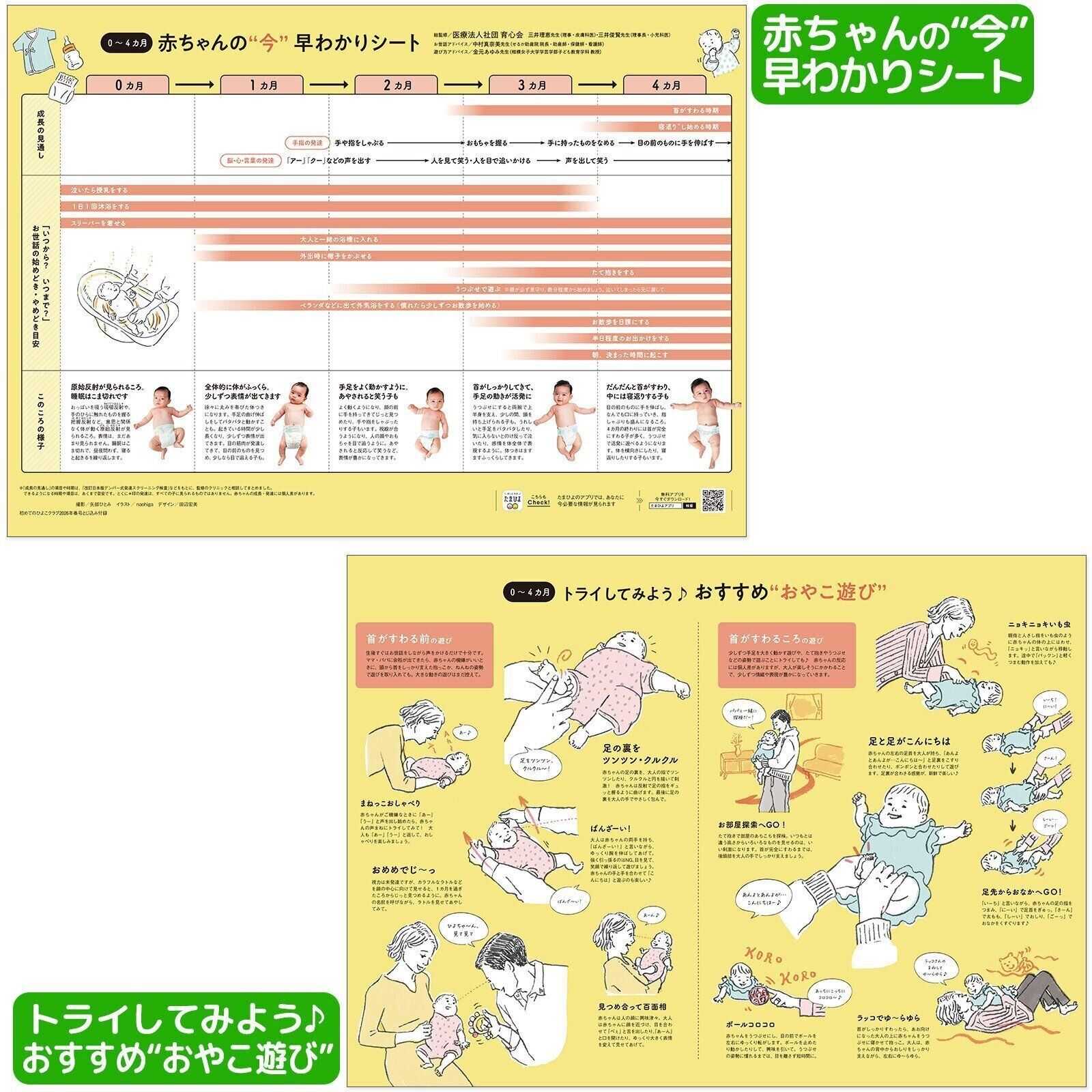 【とじ込み付録】 0～4カ月 赤ちゃんの“今”早わかりシート＆おすすめ“おやこ遊び”