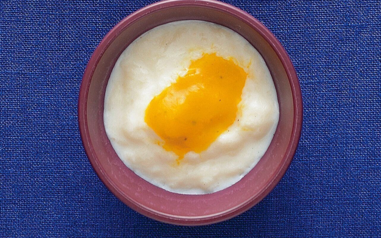 かぼちゃピューレのパンがゆ （離乳初期 5～6カ月ごろ）