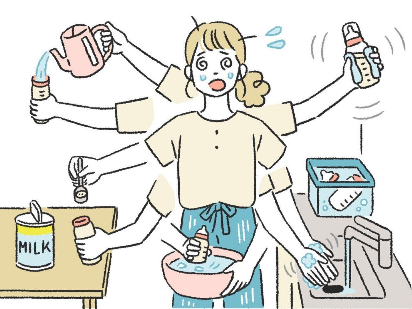 【育児あるある】赤ちゃんとの暮らしは“「水」が中心の毎日”！（ミルクの準備）