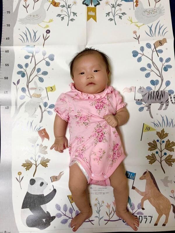 【エントリーNo.2】2ヶ月、もうすぐ60cmの娘です。こういった付録はとても嬉しいです。 　Photo by ふわふわママさん