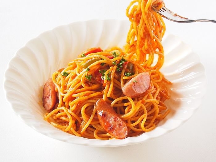 日本のナポリタンと呼ばれるスパゲッティ