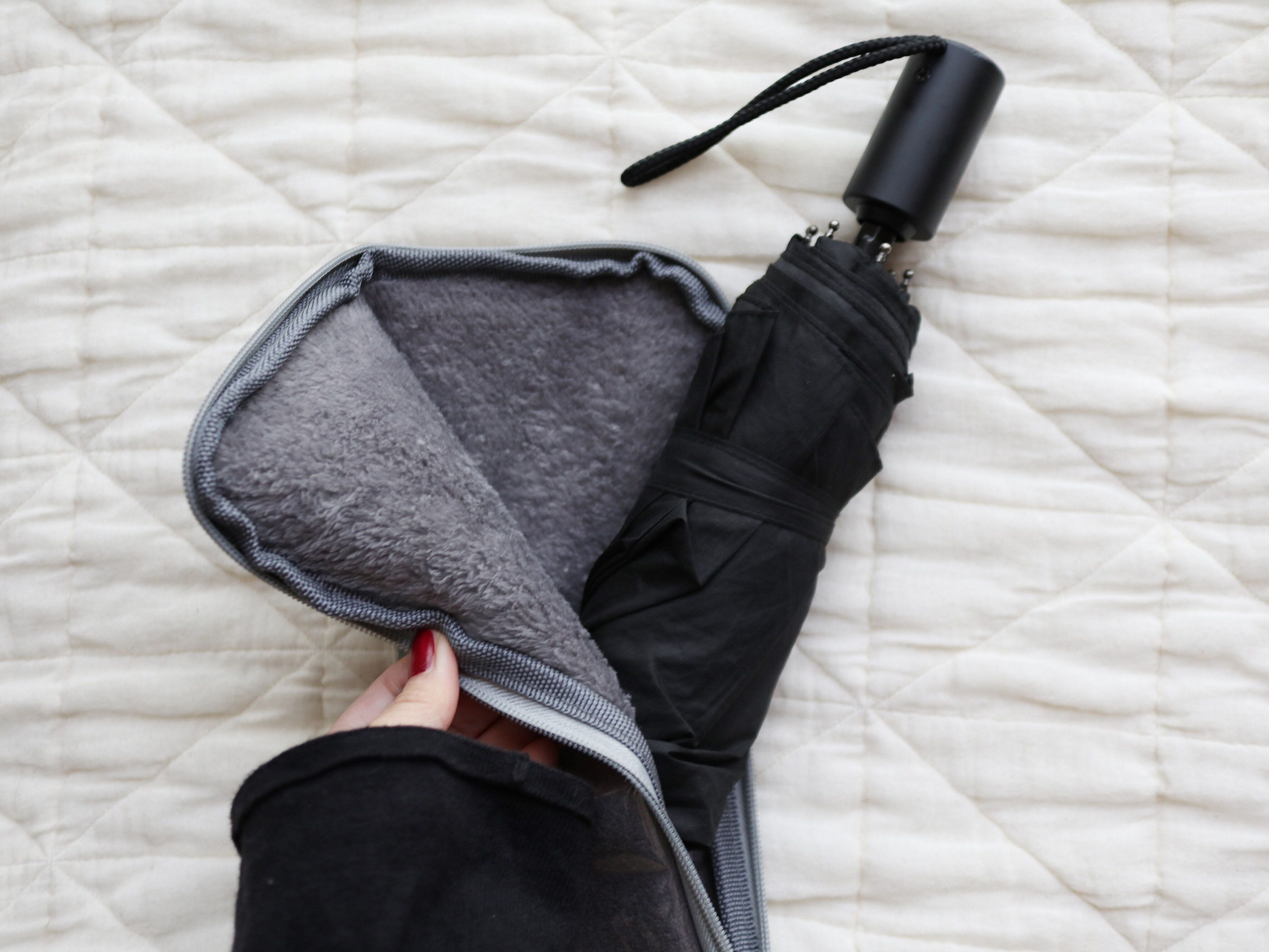 ぬれた折りたたみ傘もこのポーチがあれば安心！