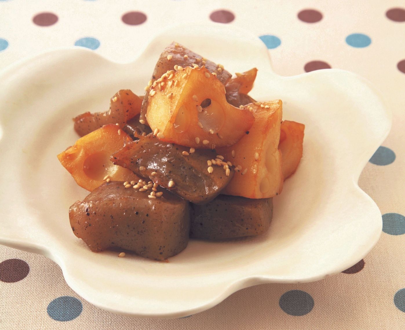 ぶつ切りれんこんとこんにゃくのきんぴら風 妊婦ごはん 大人2人分 たまひよ ぶつ切りれんこんとこんにゃくのきんぴら風 妊婦ごはん 大人2人分 たまひよ