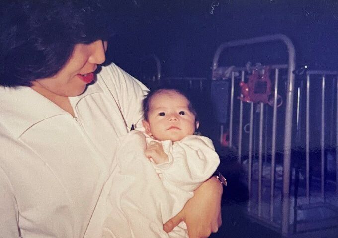 かなこさん生後1カ月、入院中の写真