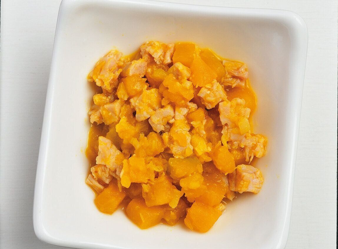 まぐろとかぼちゃのみそ炒め （離乳後期 9～11カ月ごろ）