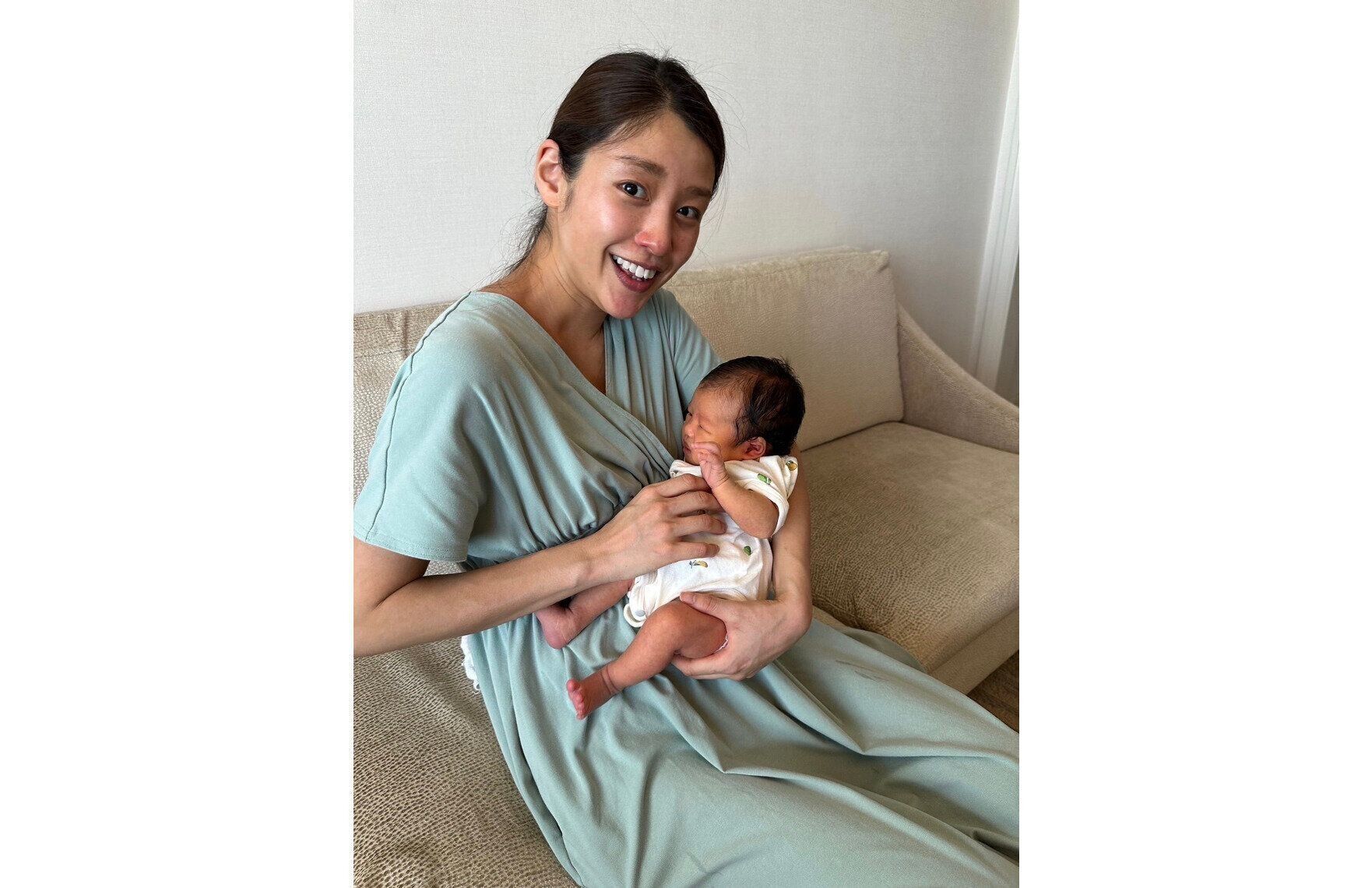 ケアホテルの滞在中、沐浴後の娘さんと。