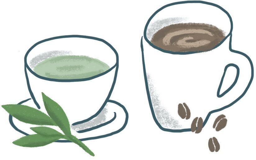 【Q1】コーヒーや緑茶などのカフェインの多いドリンクを飲んでいい？