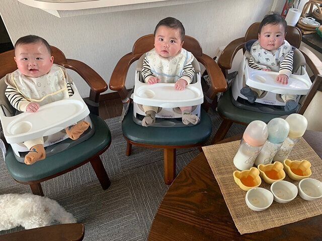 ３つ子育児体験談　　momoさん　離乳食とミルクの時間