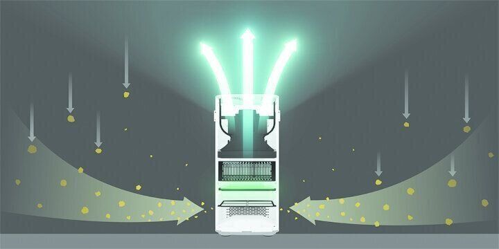 ポイント1 床上の空気を吸ってキレイな空気を上から放出!汚れもニオイもスッキリ