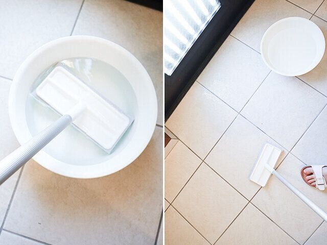 カインズ　玄関タイルの汚れを落とすブラッシングスポンジ伸縮柄