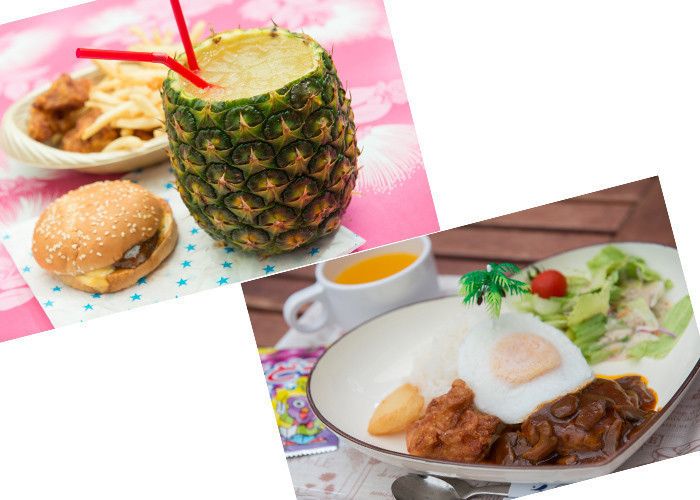 いっぱい遊んでおなかがすいたらハワイアン料理に舌つづみ