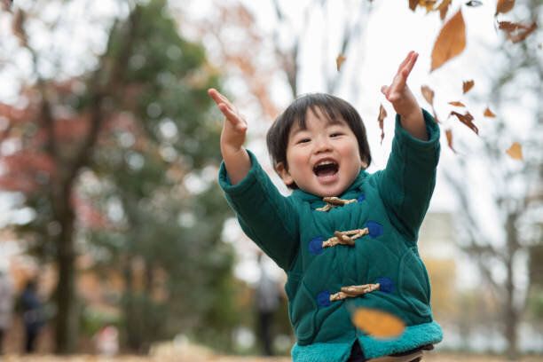 子供と紅葉